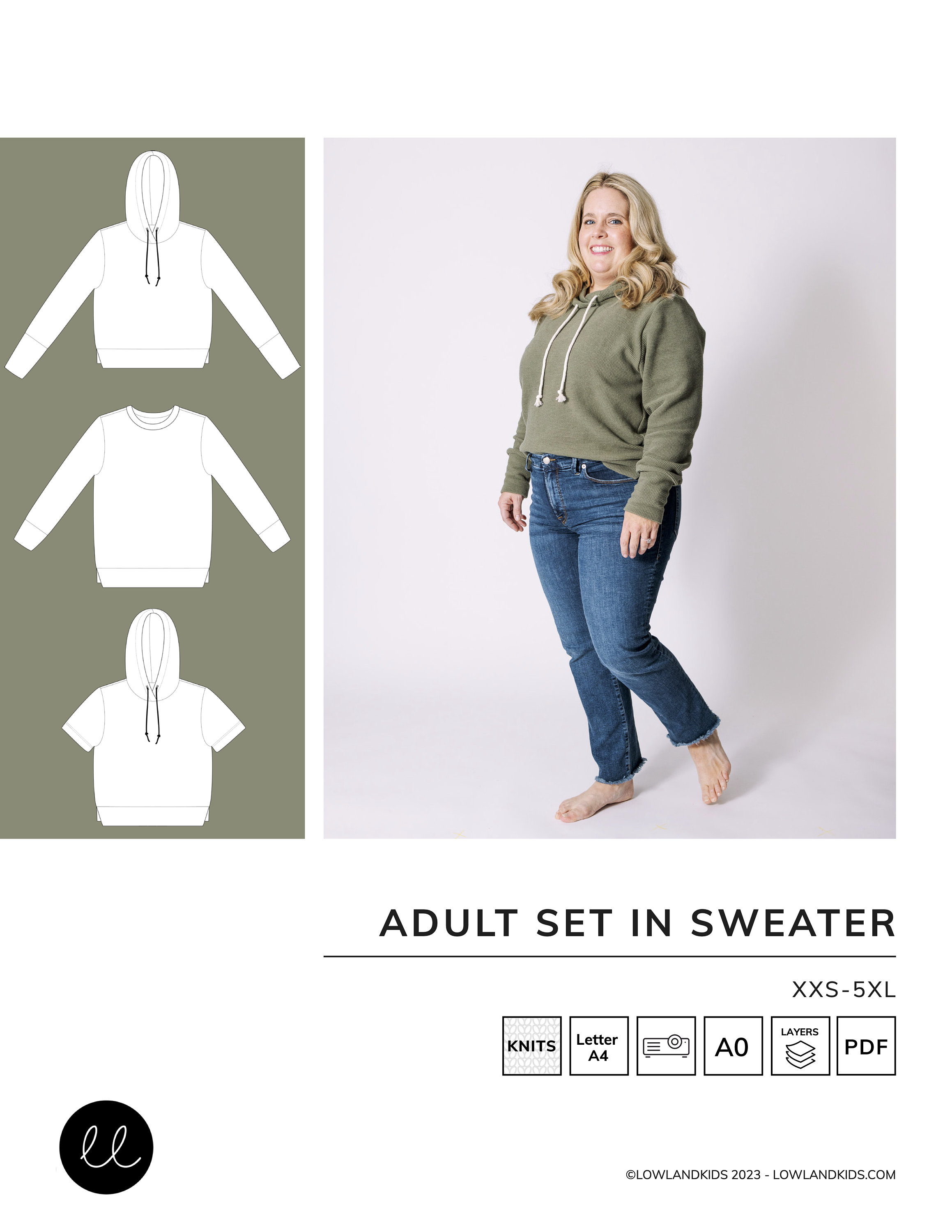 Adult Set in Sweater PDF Sewing Pattern - Women's Sweater, Mommy and Me ...