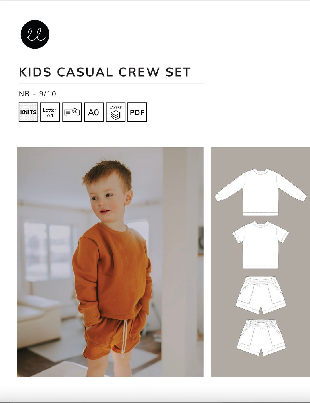 Kids Casual Crew Set - PDF Sewing Pattern - Etsy