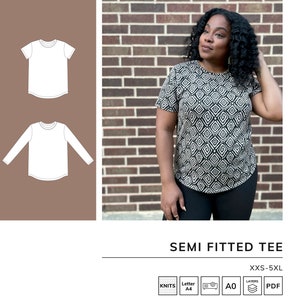 Semi-Fitted Tee Sewing Pattern