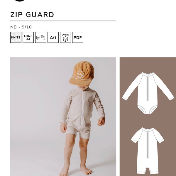 Zip Guard Badeanzug - PDF Schnittmuster