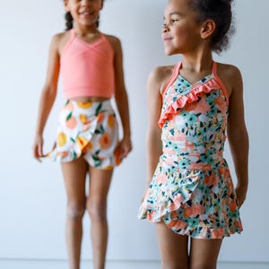 Swim Set PDF Sewing Pattern - Tank, Bloomer and Skirt Swimsuit Set for Baby and Kids (3 pieces in 1 pattern)