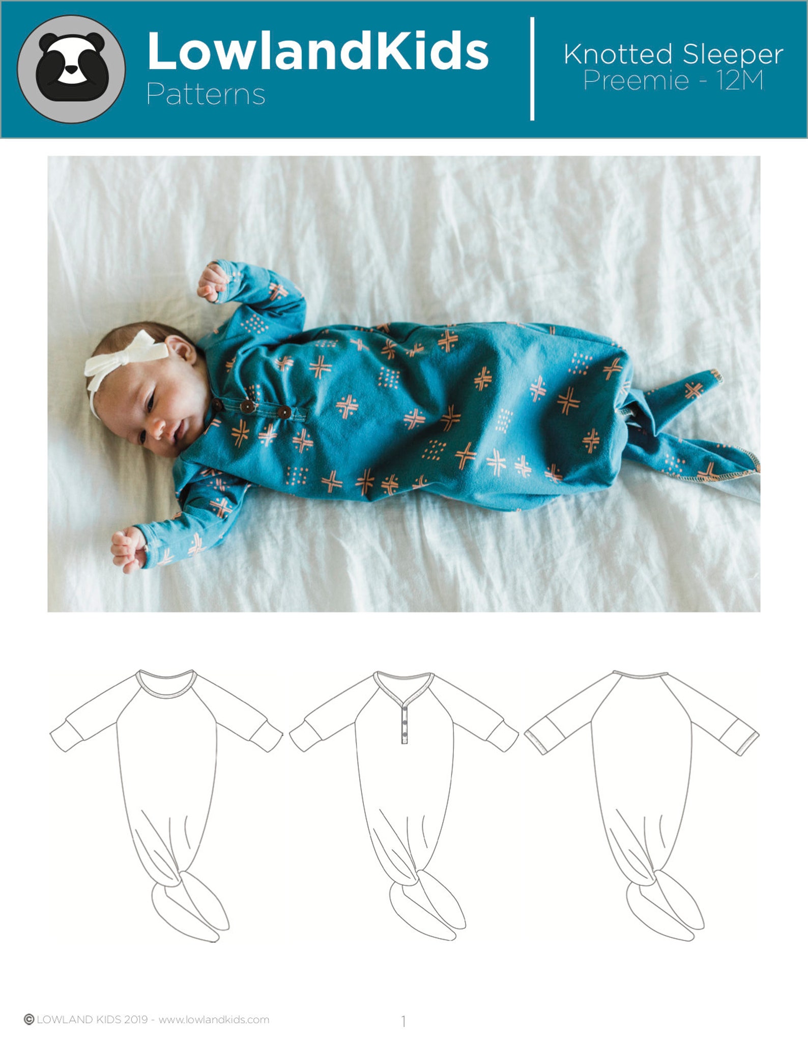 Knotted Sleeper PDF Sewing Pattern Etsy