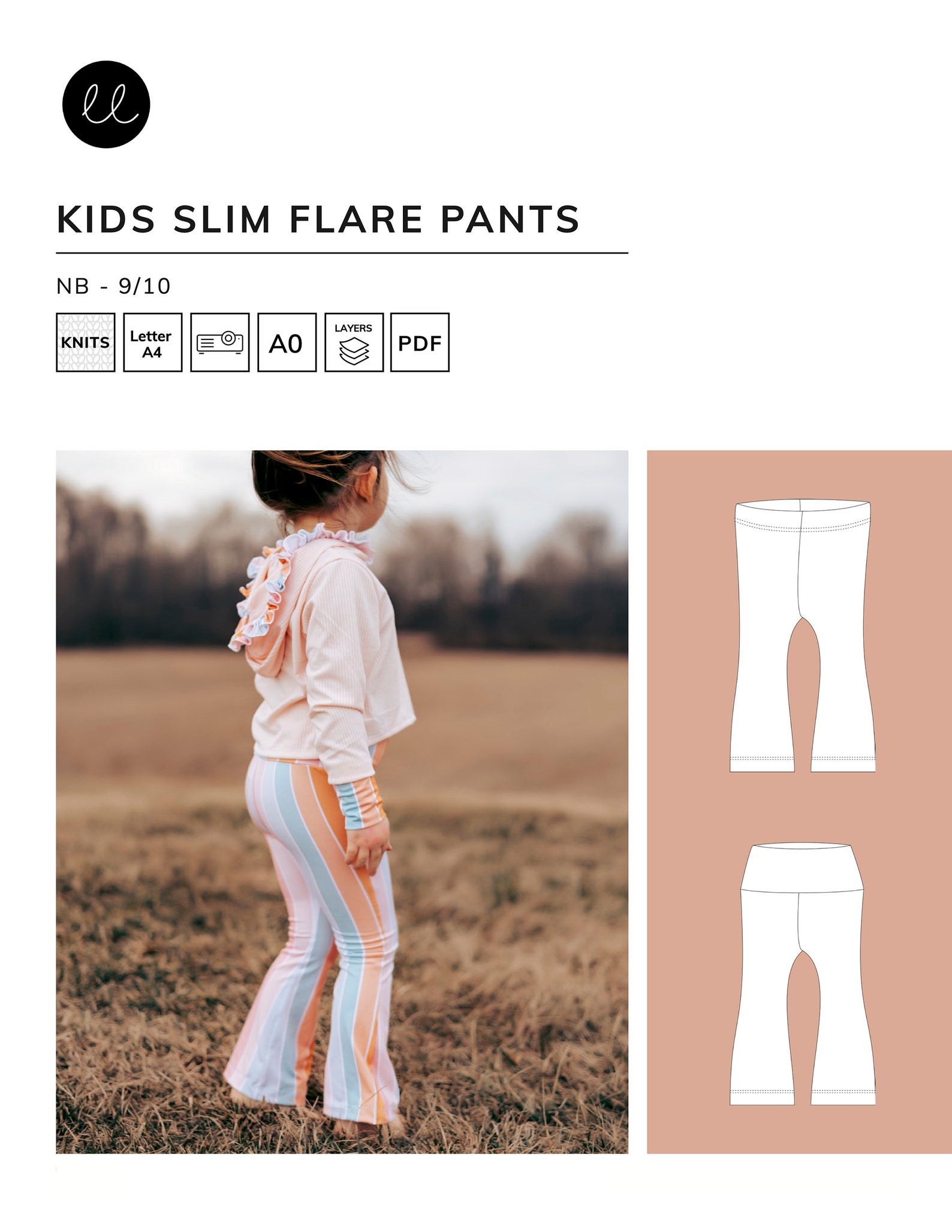 Kids Slim Flares - PDF Sewing Pattern - Etsy