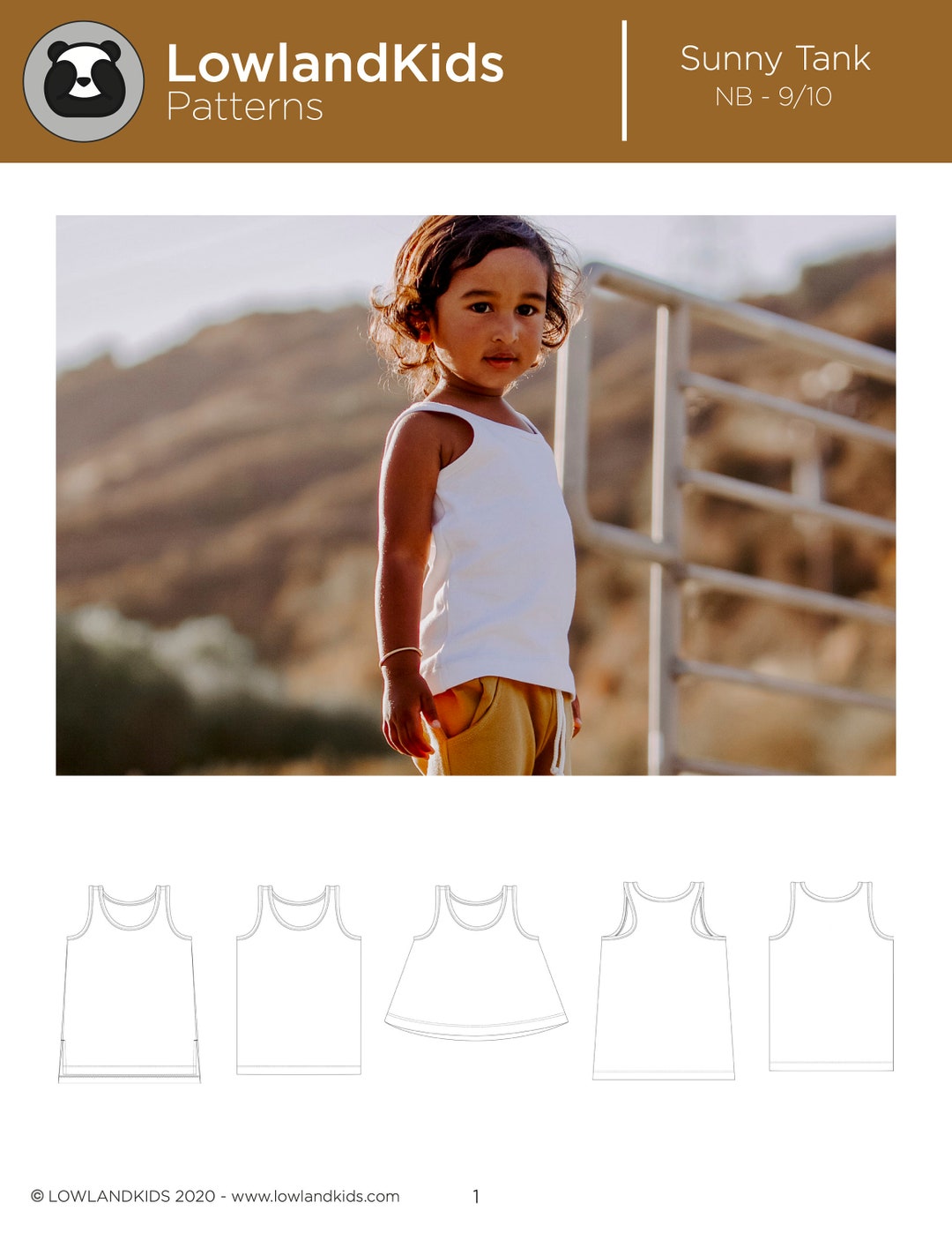 Sunny Tank PDF Sewing Pattern - Kids Summer Tank Top Pattern (beginner ...