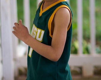 Kids Courtside Set PDF Sewing Pattern - Basketball Style Shirt, Tank and Shorts Outfit