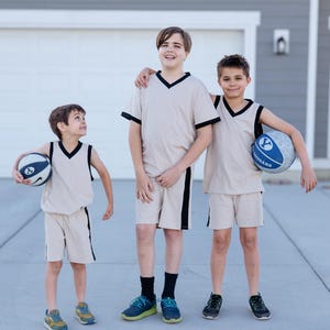 PDF-sömnadsmönster för ungdomsset - baskettröja, linne och shorts