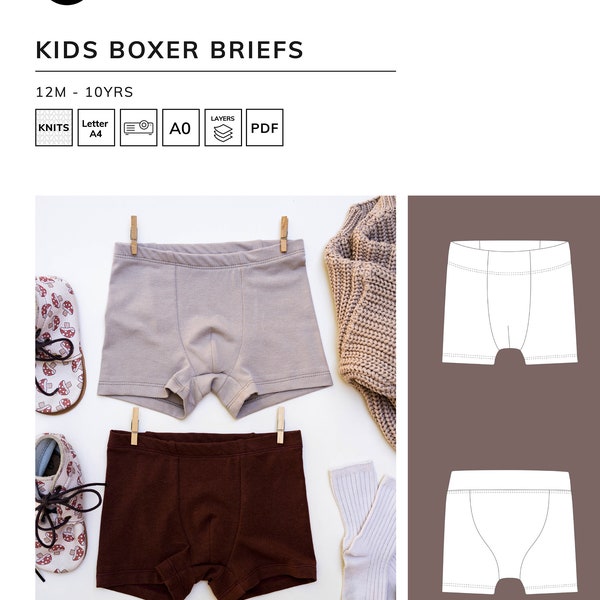 Kids Boxer Briefs - DIY Underwear PDF Patron de couture