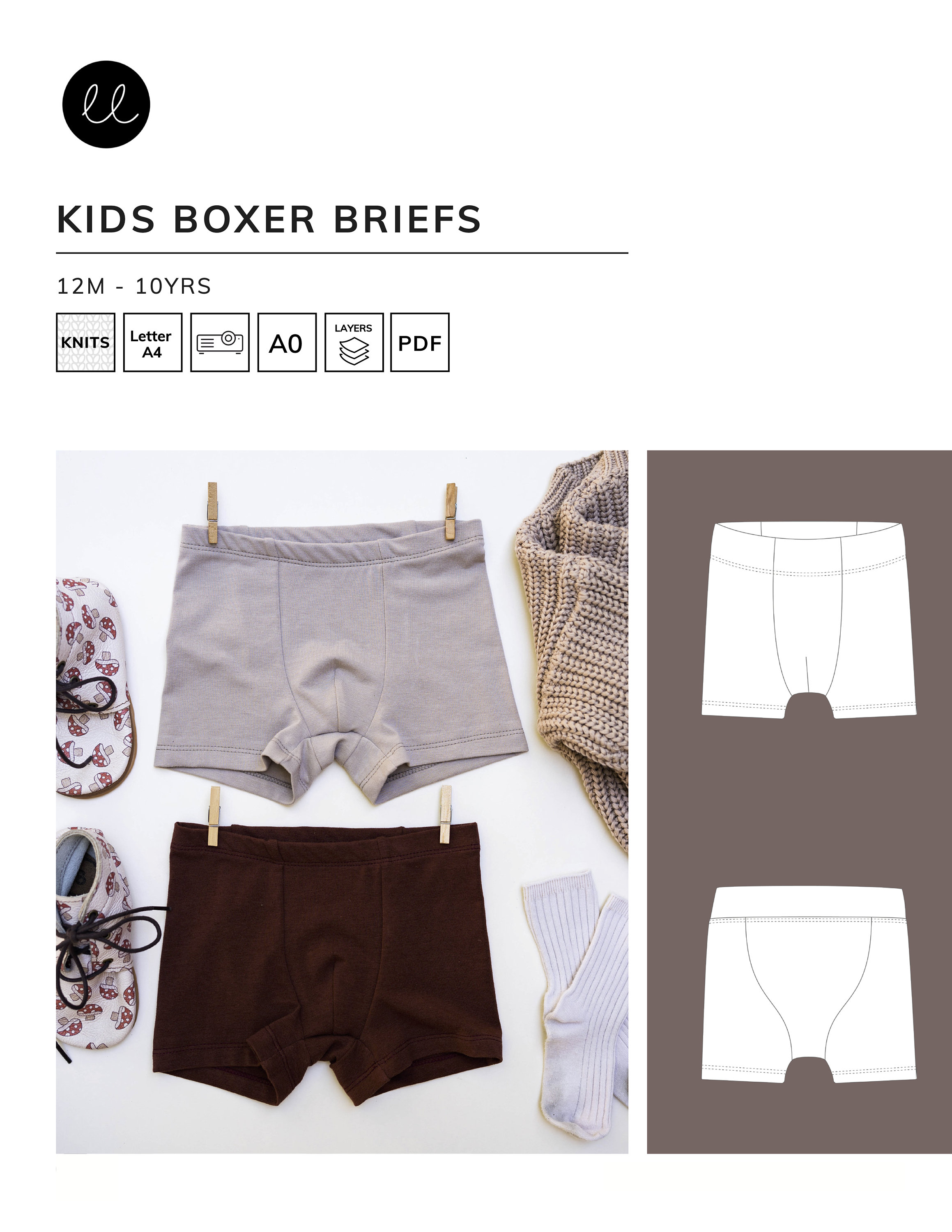 W&W Speedy Pants boxers and Briefs Digital Downloadable Sewing Pattern  6-12m Age 12 -  Canada