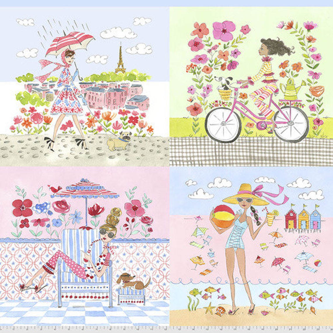 Calendar Girls by Anne Keenan Higgins for Free Spirit Fabrics Etsy