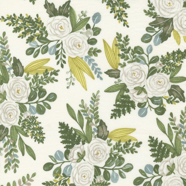 HAPPINESS BLOOMS by Deb Strain for Moda Fabrics - All Over Floral 56051-11 White Washed - 1/2 Yard Increments, Cut Continuously