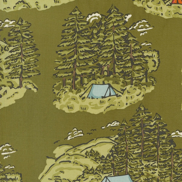 The Great Outdoors by Stacy Iest Hsu for Moda Fabrics - Vintage Camping 20880-13 Forest - 1/2 Yard Increments, Cut Continuously