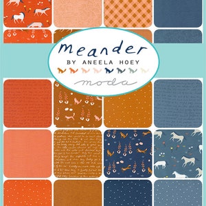 MEANDER by Aneela Hoey for Moda Fabrics 24580-12 Horses Peach 1/2 Yard Increments, Cut Continuously image 3