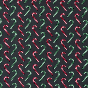 Candy Cane Lane by April Rosenthal for Moda Fabrics - 24124-18 Candy Cane Charcoal - 1/2 Yard Increments, Cut Continuously