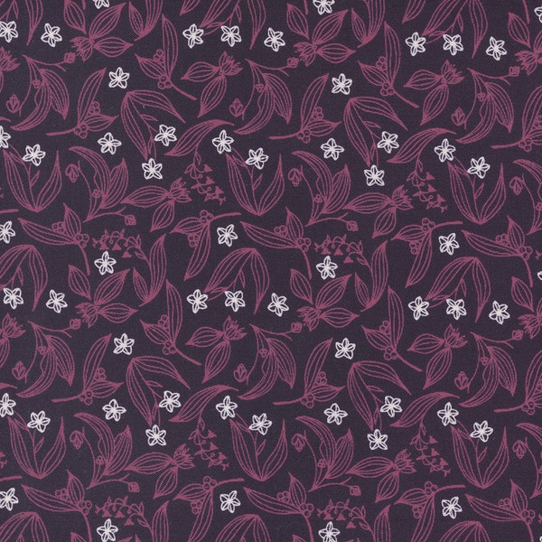 WILD MEADOW by Sweetfire Road für Moda Fabrics - 43134-17 Fairy Circles Prune - 1/2 Meter Inkremente, stufenlos geschnitten