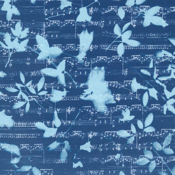 Bluebell by Janet Clare for Moda Fabrics - Peploe 16962-12 Prussian Blue - 1/2 Yard Increments, Cut Continuously