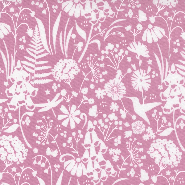 WILD MEADOW by Sweetfire Road for Moda Fabrics - 43132-16 Meadow Stroll Silhouette Sweet Pea - 1/2 Yard Increments, Cut Continuously