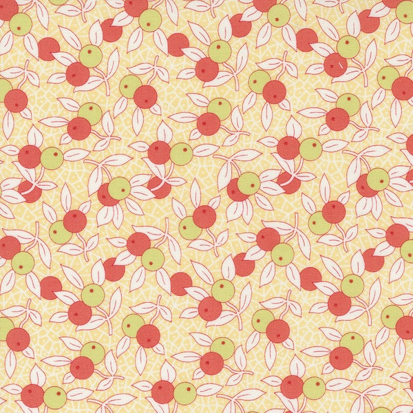 Fruit Cocktail by Fig Tree Quilts for Moda  - Blueberry Garden 20463-18 Pineapple - 1/2 Yard Increments, Cut Continuously