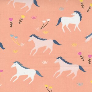 MEANDER by Aneela Hoey for Moda Fabrics 24580-12 Horses Peach 1/2 Yard Increments, Cut Continuously image 1