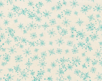 Cheer & Merriment by Fancy That Design House for Moda Fabrics - 45535-11 Snowfall Natural Aqua - 1/2 Yard Increments Cut Continuously