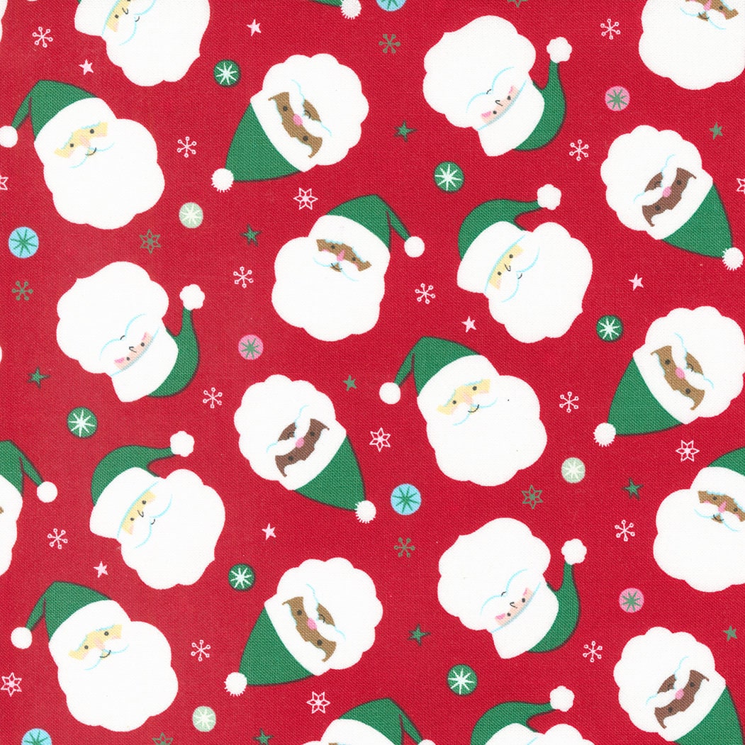 Hello Holidays by Abi Hall for Moda  - Santa 35370-12 Red Scarf - 1/2 Yard Increments, Cut Continuously