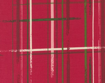 Good News Great Joy by Fancy That Design House for Moda Fabrics - Candy Stripe 45564-13 Holly Red - 1/2 Yard Increments Cut Continuously