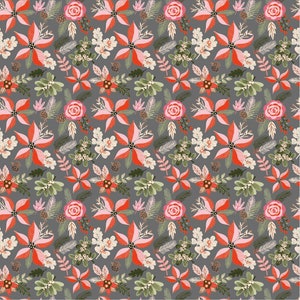 Snuggle Up Buttercup by Poppie Cotton - SB21609 Poins & Pines Gray - 1/2 Yard Increments, Cut Continuously