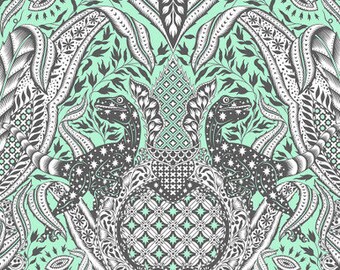 Roar! by Tula Pink for Free Spirit Fabrics - PWTP224 Gift Rapt Mint - 1/2 Yard Increments, Cut Continuously