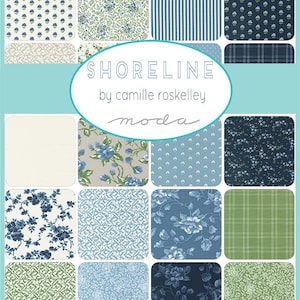 Shoreline by Camille Roskelley for Moda Fabrics Simple Stripe 55305-13 Medium Blue 1/2 Yard Increments, Cut Continuously image 3