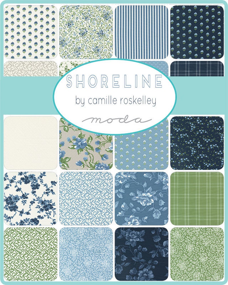 Shoreline by Camille Roskelley for Moda Fabrics Simple Stripe 55305-13 Medium Blue 1/2 Yard Increments, Cut Continuously image 3