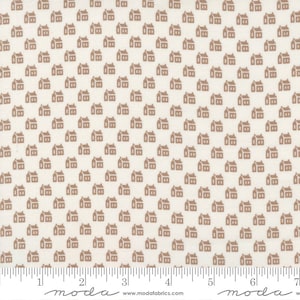 CHRISTMAS STITCHED by Fig Tree And Co for Moda Fabrics - Little Schoolhouse 20447-21 Snow Pinecone - 1/2 Yard Increments, Cut Continuously