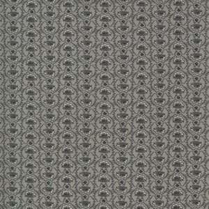 May include: A seamless pattern featuring a repeating design of stylized flowers in shades of gray and white on a light gray background.