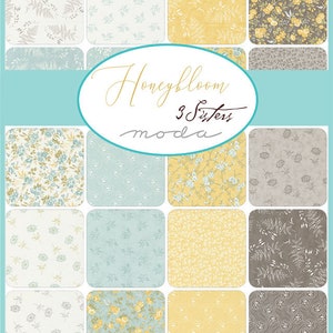 Honeybloom by 3 Sisters for Moda Fabrics Sweet Blossoms 44342-12 Water 1/2 Yard Increments, Cut Continuously image 3
