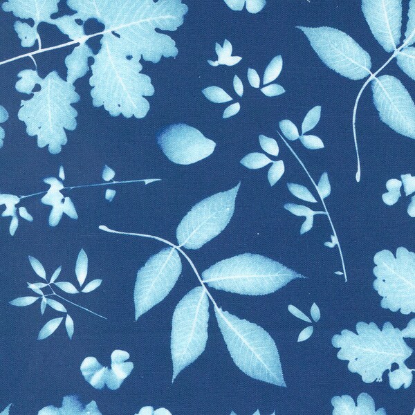 Bluebell by Janet Clare for Moda Fabrics - Herschel Florals 16961-12 Blue - 1/2 Yard Increments, Cut Continuously