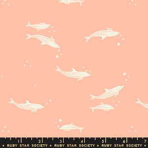 Florida Vol. 2 Dolphins Peach by Sarah Watts for Ruby Star Society - RS2059-12 - 1/2 Yard Increments, Cut Continuously