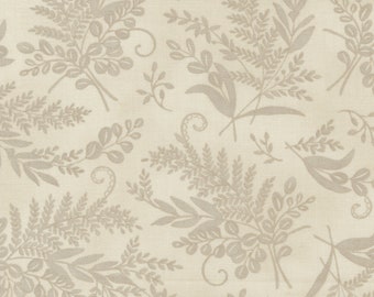 HAPPINESS BLOOMS by Deb Strain for Moda Fabrics - Monotone Ferns 56054-12 Natural - 1/2 Yard Increments, Cut Continuously