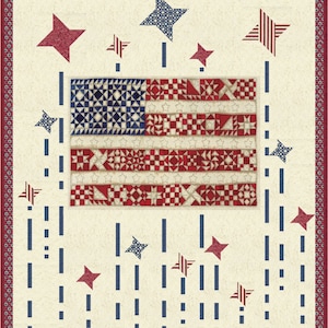 Rockets Red Glare Quilt Kit using My Country by Kathy Schmitz of Moda Fabrics - KIT7040