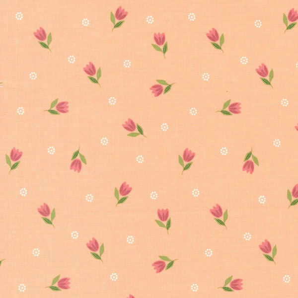 Bountiful Blooms by Sherri & Chelsi for Moda Fabrics - Tulip 37662-13 Peach - 1/2 Yard Increments, Cut Continuously