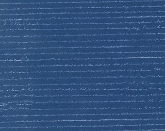 Bluebell by Janet Clare for Moda Fabrics - Blueprint 16965-12 Prussian Blue - 1/2 Yard Increments, Cut Continuously