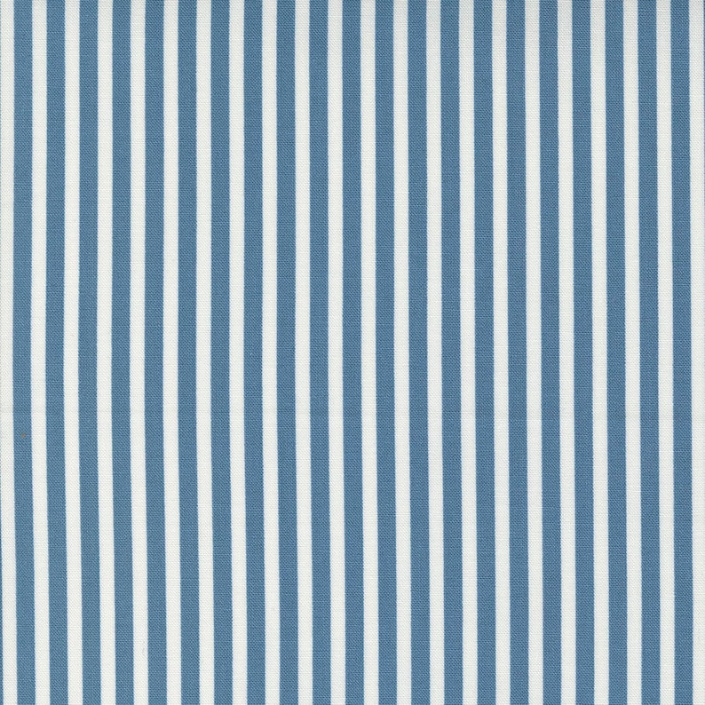 Shoreline by Camille Roskelley for Moda Fabrics Simple Stripe 55305-13 Medium Blue 1/2 Yard Increments, Cut Continuously image 1