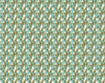 Snuggle Up Buttercup by Poppie Cotton - SB21618 Christmas Geo Green - 1/2 Yard Increments, Cut Continuously