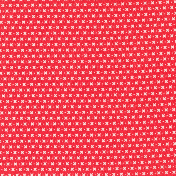 Sincerely Yours by Sherri & Chelsi for Moda Fabrics - 37613-13 Criss Cross Geranium - 1/2 Yard Increments, Cut Continuously