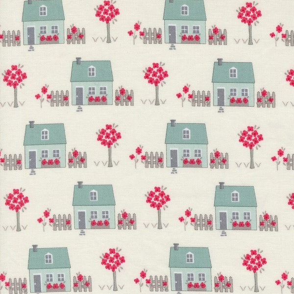 My Summer House by Bunny Hill Designs for Moda Fabrics - Summer House 3040-12 Cream - 1/2 Yard Increments, Cut Continuously