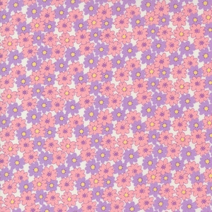 30s Playtime by Linzee Kull McCray for Moda Fabrics - Friendly Florals 33751-11 Lilac Petal - 1/2 Yard Increments, Cut Continuously