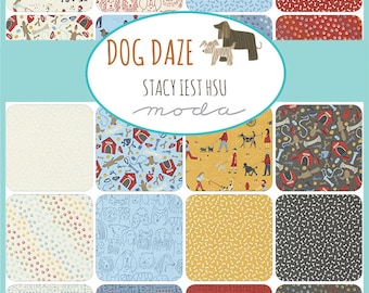 Half Yard Bundle Dog Daze by Stacy Iest Hsu for Moda Fabrics - 20 fabrics