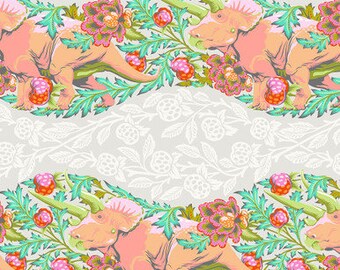 Roar! by Tula Pink for Free Spirit Fabrics - PWTP223 Trifecta Blush - 1/2 Yard Increments, Cut Continuously