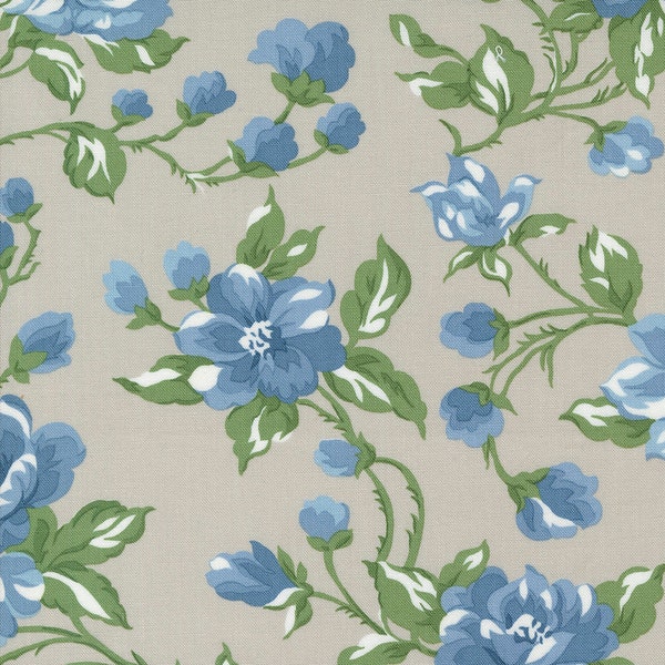 Shoreline by Camille Roskelley for Moda Fabrics - Cottage 55300-16 Grey - 1/2 Yard Increments, Cut Continuously