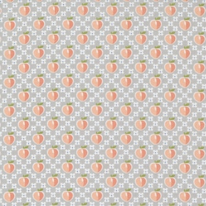 Peachy Keen by Corey Yoder for Moda Fabrics - Peaches 29171-12 Grey - 1/2 Yard Increments, Cut Continuously