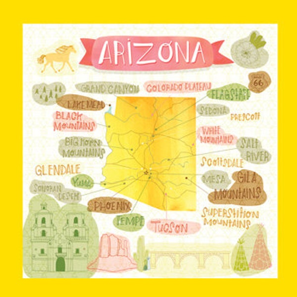 DESERT SONG ARIZONA Panel by Mara Penny for Moda Fabrics - 13309-11 Sunflow - 13.5" X 44