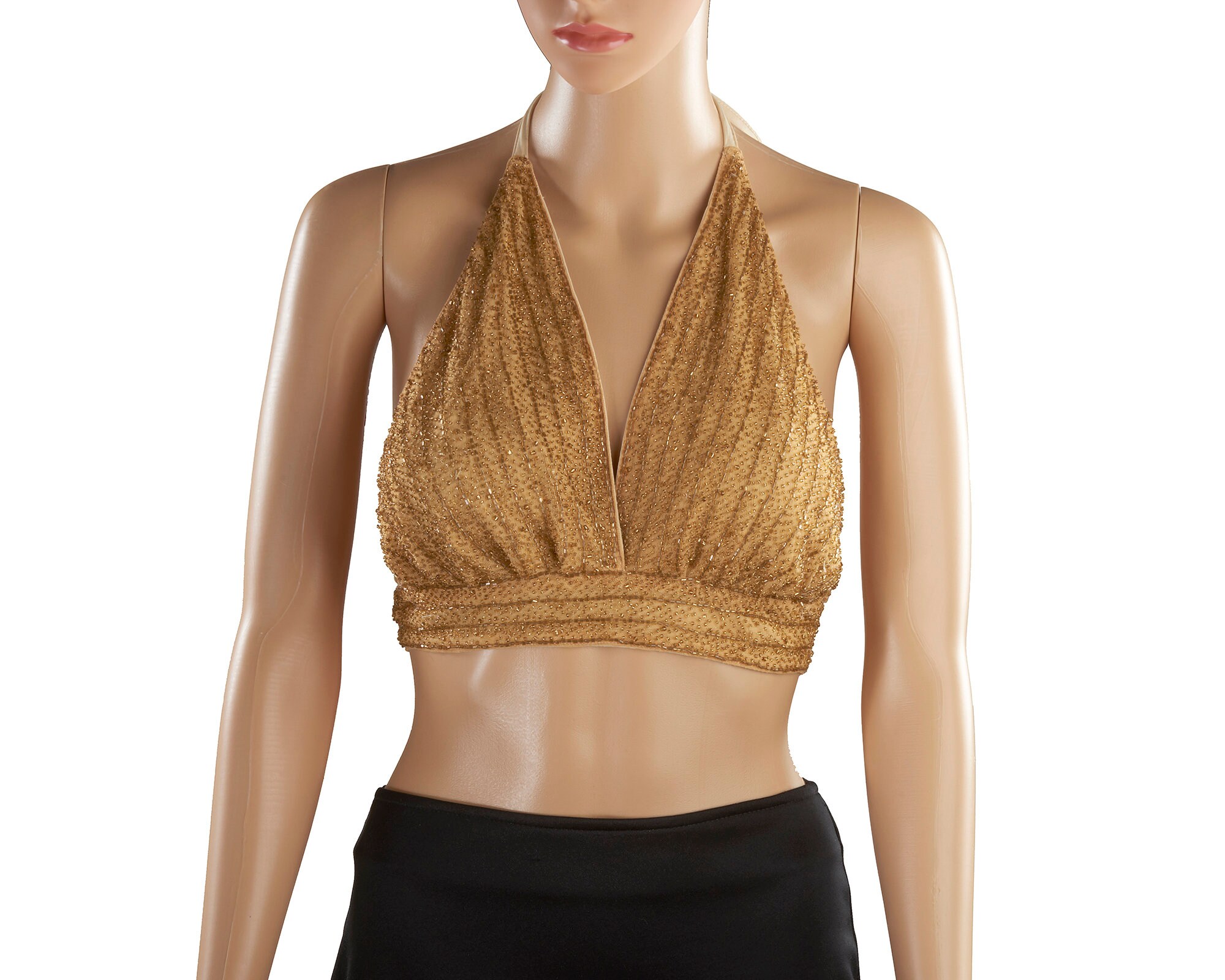 70s Gold Halter Top - Etsy