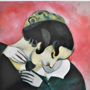 MARC CHAGALL the Pink Lovers Original Vintage - Etsy